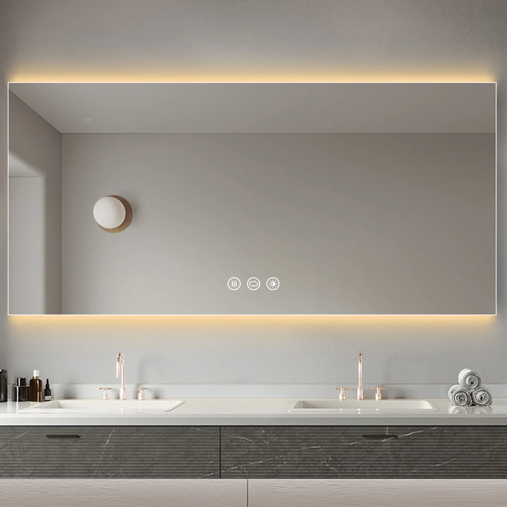WS08F3-M6 Mirror 3-Key Dual-Control Touch Sensor Switch with 3-Color-Temperature Dimming & Anti-fog
